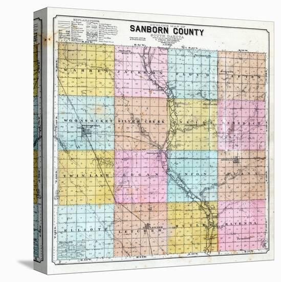 1900, Sanborn County Map, South Dakota, United States-null-Stretched Canvas