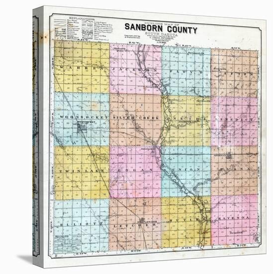 1900, Sanborn County Map, South Dakota, United States-null-Stretched Canvas