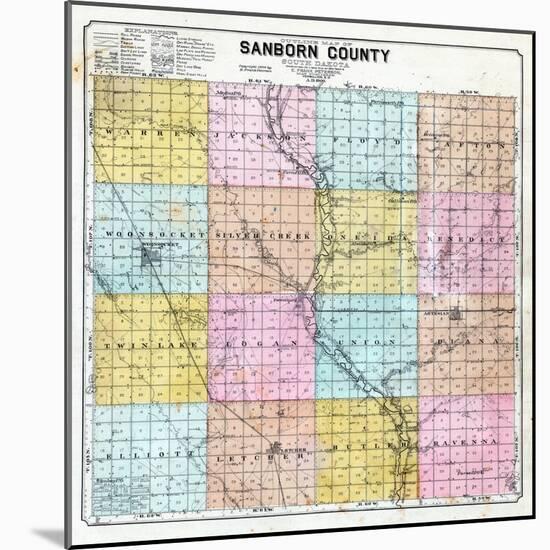 1900, Sanborn County Map, South Dakota, United States-null-Mounted Giclee Print