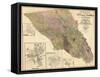 1900, Sonoma County Wall Map, California, United States-null-Framed Stretched Canvas