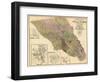 1900, Sonoma County Wall Map, California, United States-null-Framed Giclee Print