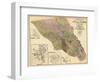 1900, Sonoma County Wall Map, California, United States-null-Framed Giclee Print