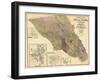 1900, Sonoma County Wall Map, California, United States-null-Framed Giclee Print