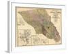 1900, Sonoma County Wall Map, California, United States-null-Framed Giclee Print