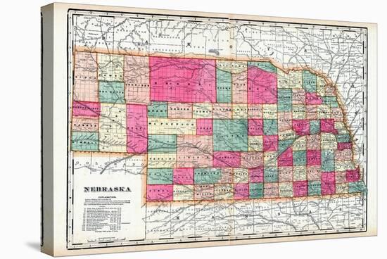 1900, State Map, Nebraska, United States-null-Stretched Canvas