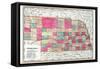 1900, State Map, Nebraska, United States-null-Framed Stretched Canvas