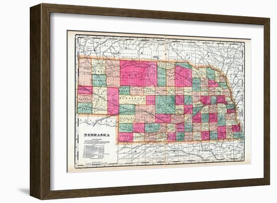 1900, State Map, Nebraska, United States-null-Framed Giclee Print