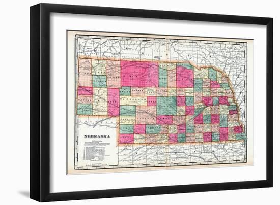 1900, State Map, Nebraska, United States-null-Framed Giclee Print