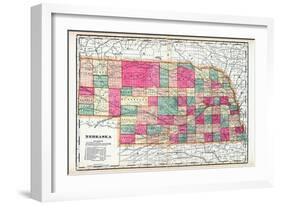 1900, State Map, Nebraska, United States-null-Framed Giclee Print