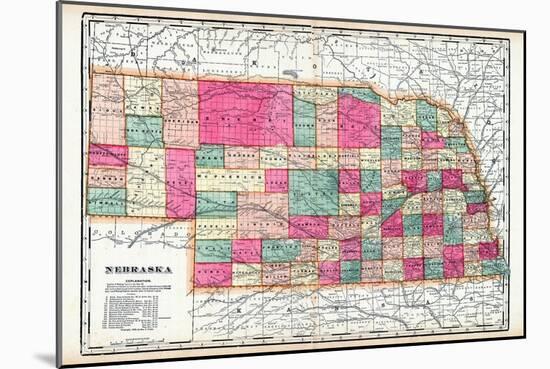 1900, State Map, Nebraska, United States-null-Mounted Giclee Print