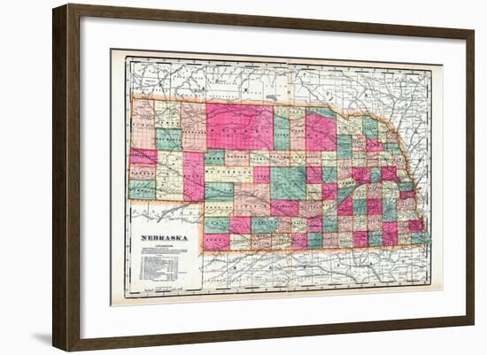 1900, State Map, Nebraska, United States-null-Framed Giclee Print
