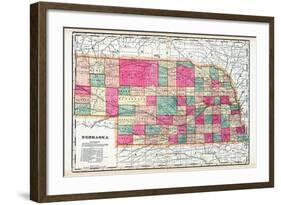 1900, State Map, Nebraska, United States-null-Framed Giclee Print