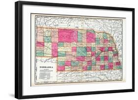 1900, State Map, Nebraska, United States-null-Framed Giclee Print