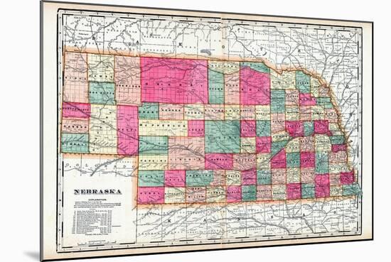 1900, State Map, Nebraska, United States-null-Mounted Giclee Print