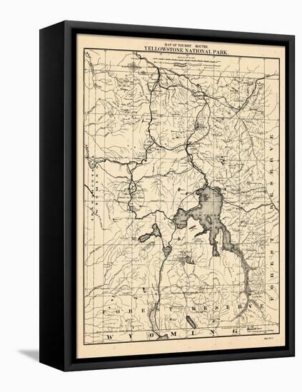 1900, Yellowstone National Park Tourist Map, Wyoming, United States-null-Framed Stretched Canvas