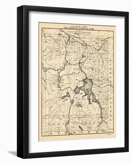 1900, Yellowstone National Park Tourist Map, Wyoming, United States-null-Framed Premium Giclee Print