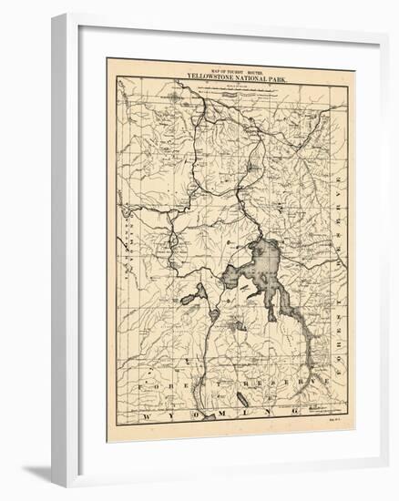 1900, Yellowstone National Park Tourist Map, Wyoming, United States-null-Framed Giclee Print