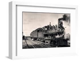 1900s 1910 STEAM ENGINE PASSENGER TRAIN ROLLING STOCK OF THE HUDSON BAY EMPORIA AND GULF LINE KA...-Charles Phelps Cushing-Framed Photographic Print