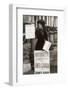1900s British Suffragette Woman Distributing Literature Newsletter Flyer City Street-null-Framed Photographic Print
