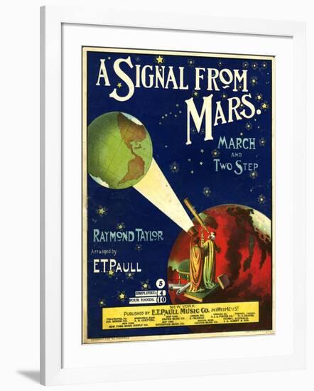 1900s USA A Signal From Mars Sheet Music Cover-null-Framed Giclee Print