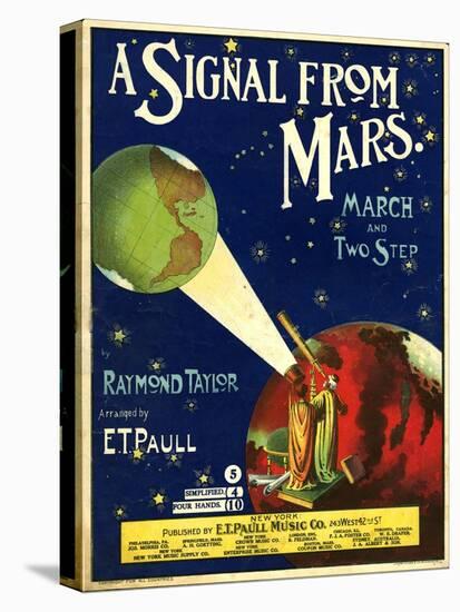 1900s USA A Signal From Mars Sheet Music Cover-null-Stretched Canvas