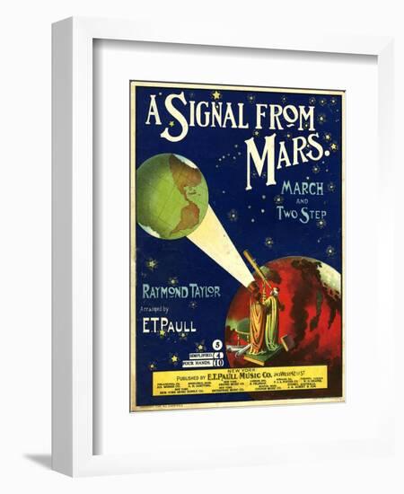 1900s USA A Signal From Mars Sheet Music Cover-null-Framed Giclee Print