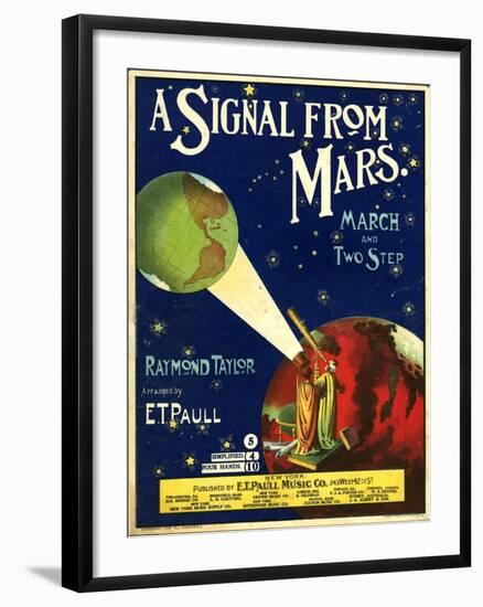 1900s USA A Signal From Mars Sheet Music Cover-null-Framed Giclee Print