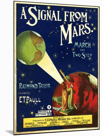 1900s USA A Signal From Mars Sheet Music Cover-null-Mounted Giclee Print