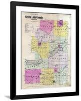 1901, Green Lake County Outline Map, Wisconsin, United States-null-Framed Giclee Print