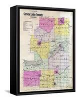 1901, Green Lake County Outline Map, Wisconsin, United States-null-Framed Stretched Canvas