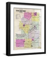 1901, Green Lake County Outline Map, Wisconsin, United States-null-Framed Giclee Print