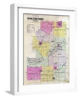 1901, Green Lake County Outline Map, Wisconsin, United States-null-Framed Giclee Print