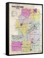 1901, Green Lake County Outline Map, Wisconsin, United States-null-Framed Stretched Canvas
