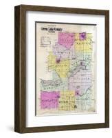 1901, Green Lake County Outline Map, Wisconsin, United States-null-Framed Giclee Print