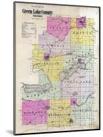 1901, Green Lake County Outline Map, Wisconsin, United States-null-Mounted Giclee Print