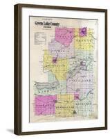 1901, Green Lake County Outline Map, Wisconsin, United States-null-Framed Giclee Print