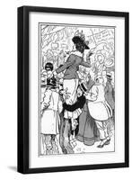 1902 Coronation - in the Crowd, Self-Sacrifice-Tom Browne-Framed Art Print