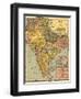 1902 Map of India, Then a Colony Within the British Empire, Showing Internal Boundaries-null-Framed Art Print