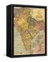 1902 Map of India, Then a Colony Within the British Empire, Showing Internal Boundaries-null-Framed Stretched Canvas