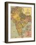 1902 Map of India, Then a Colony Within the British Empire, Showing Internal Boundaries-null-Framed Art Print