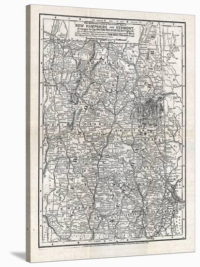 1902, New Hampshire and Vermont State Map, Vermont, United States-null-Stretched Canvas