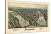 1902, Pittsburgh Bird's Eye View, Pennsylvania, United States-null-Stretched Canvas