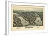 1902, Pittsburgh Bird's Eye View, Pennsylvania, United States-null-Framed Premium Giclee Print