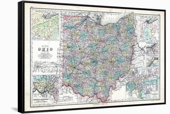 1902, State Map, Ohio, United States-null-Framed Stretched Canvas