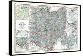 1902, State Map, Ohio, United States-null-Framed Stretched Canvas