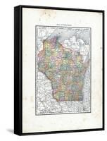 1902, State Map, Wisconsin, United States-null-Framed Stretched Canvas