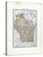 1902, State Map, Wisconsin, United States-null-Stretched Canvas