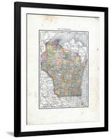 1902, State Map, Wisconsin, United States-null-Framed Giclee Print