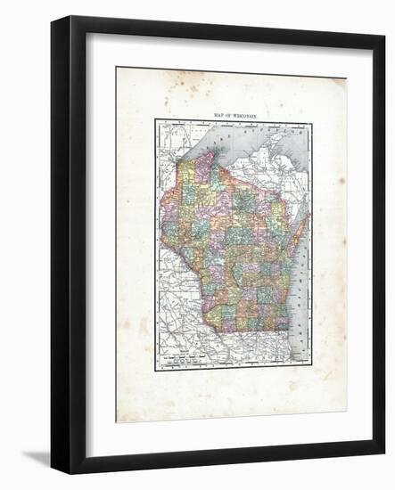 1902, State Map, Wisconsin, United States-null-Framed Giclee Print