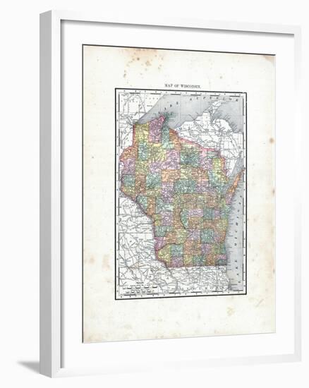 1902, State Map, Wisconsin, United States-null-Framed Giclee Print